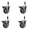 Service Caster 4'' Gray Poly Swivel 7/8'' Expanding Stem Caster Set with Brake, 4PK SCC-EX20S414-PPUB-PLB-78-4 - alternate 1